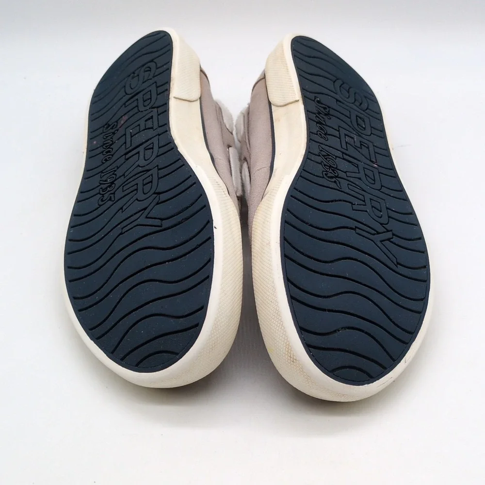 Sperry Loafers Womens‎ Pier Gray 9 Boat Shoes Canvas Casual Top Sider STS83191